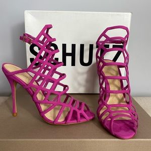 Hot pink Schutz Juliana Caged Sandals size 8